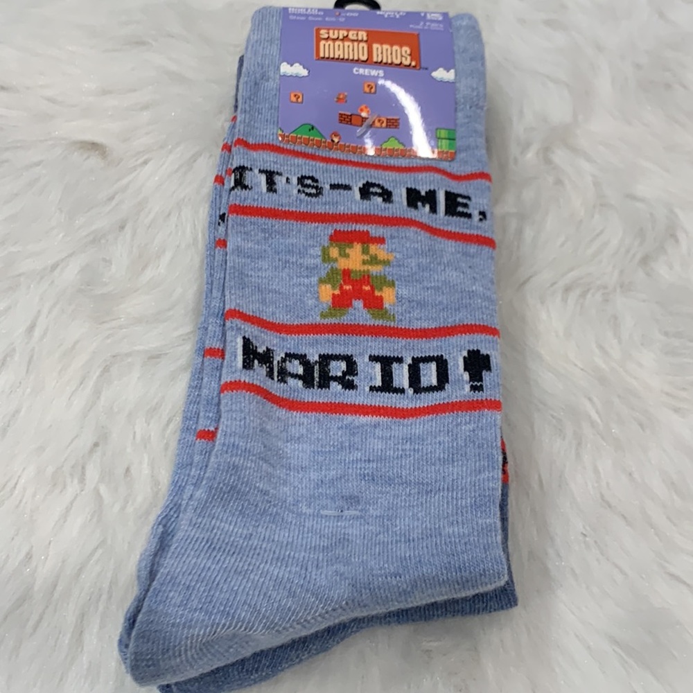 Official Nintendo Super Mario Bros Crew Socks